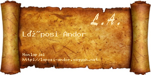 Láposi Andor névjegykártya