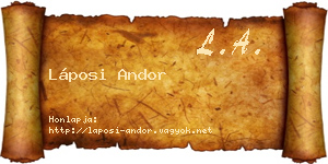 Láposi Andor névjegykártya